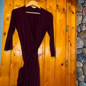Burgundy Wrap Dress